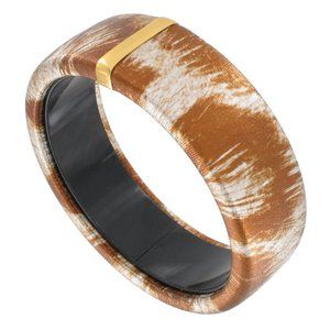 Round Satin Wrapped Copper Silver Color Bangle Bracelet Womens Juniors Size